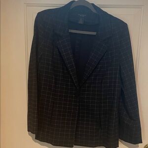 Investments Black Checkered Blazer